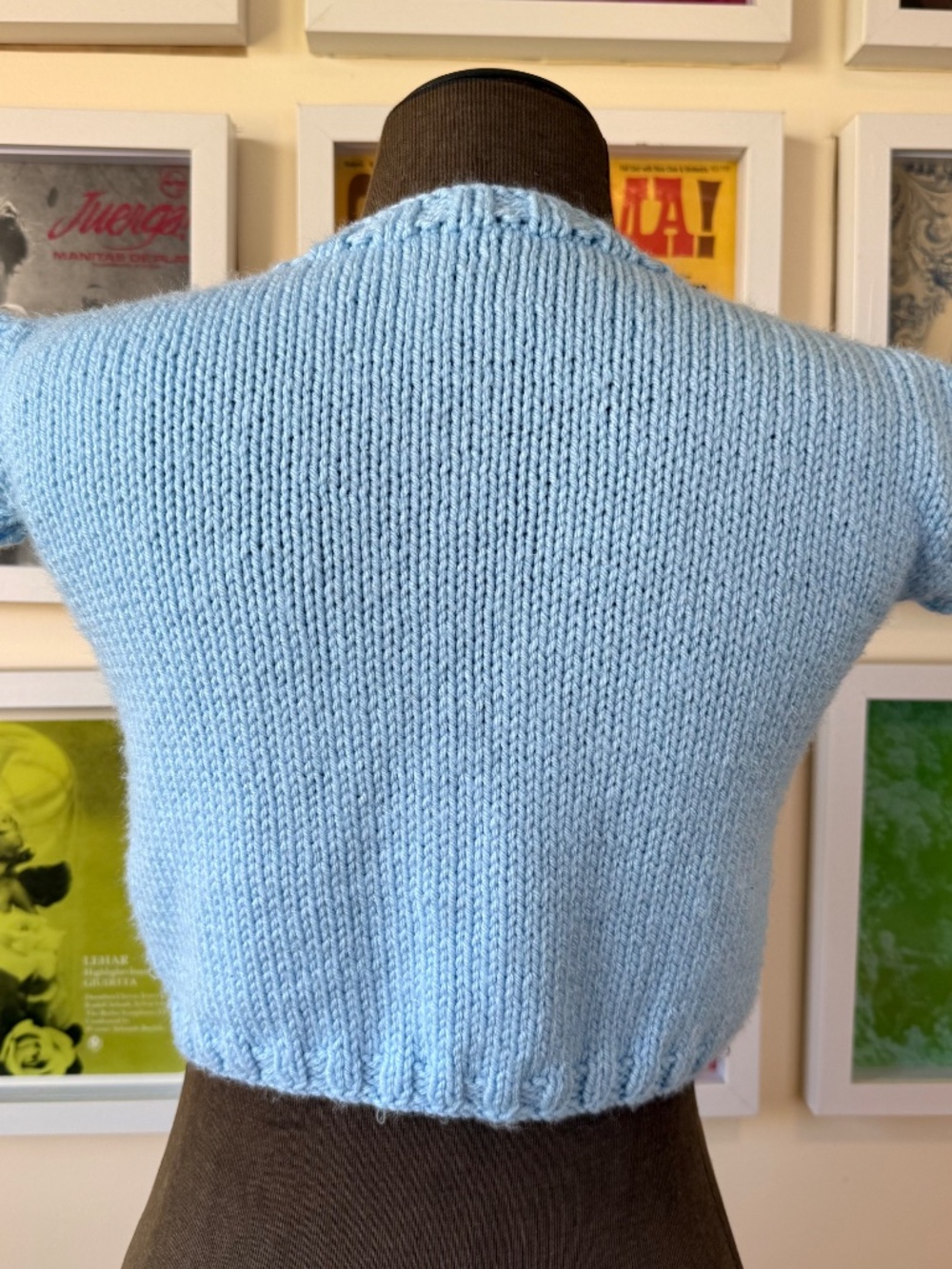 Handmade Vintage Knit Truck Sweater Vest | Novelty Graphic Crop | Cottagecore - Picture 2 of 4